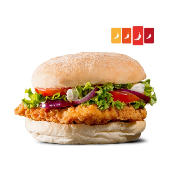 Family Chicken crunchy filetburger hot&spicy 110g 2 x 18st